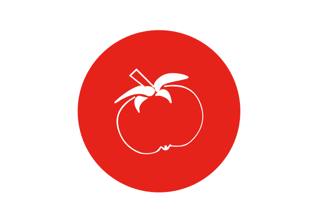 Roter Kreis mit Tomate